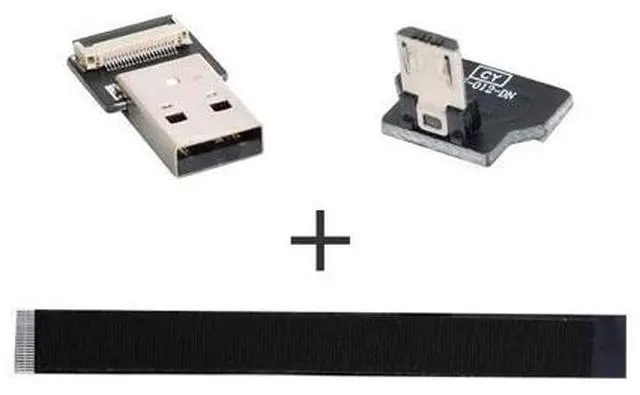 Alt view image 5 of 7 - Micro USB Flat Cable USB 2.0 Male to Micro USB Male 90 Degree Down Angled Ribbon Flex Extension Cable Adapter 1.0M