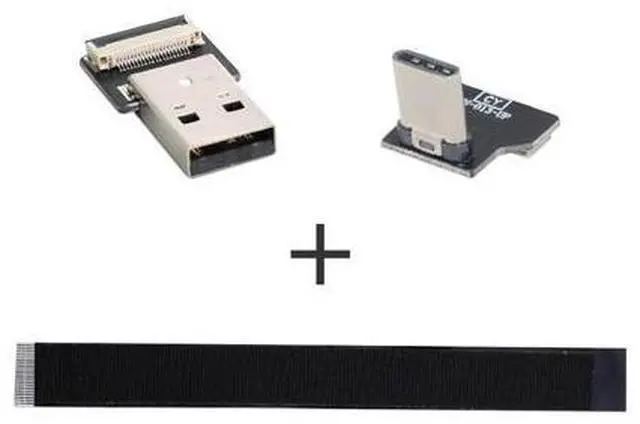 Alt view image 5 of 7 - USB C Flat Cable USB 2.0 Male to USB C Male 90 Degree UP Angled Data Transfer Charging Ribbon Flex Extension Cable Adapter 0.2M