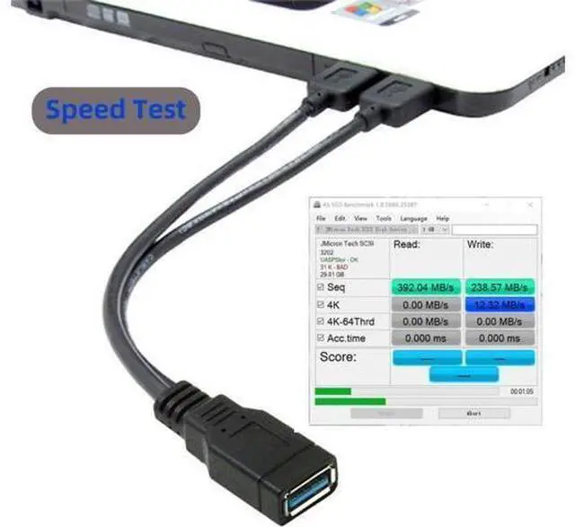 Alt view image 6 of 7 - USB 3.0 Splitter Y Cable USB 1 Female to 2 Male Extra Power Data Extension Cable for 2.5" Mobile Hard Disk