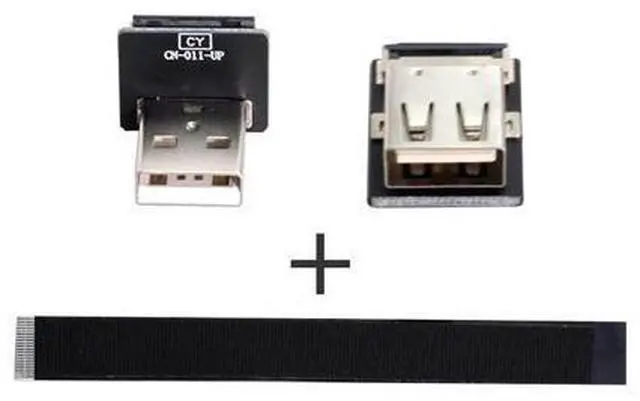 Alt view image 4 of 7 - USB 2.0 Flat Cable USB 2.0 Male to Female 90 Degree UP Angled Data Transfer Charging Ribbon Flex Extension Cable Adapter 1.0M