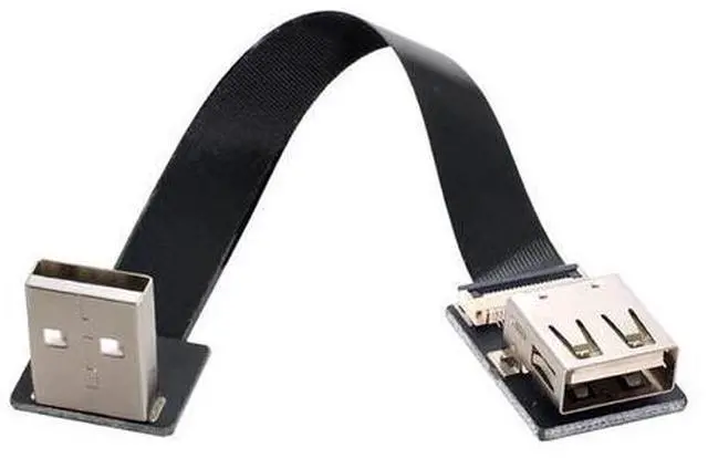 Alt view image 5 of 7 - USB 2.0 Flat Cable USB 2.0 Male to Female 90 Degree UP Angled Data Transfer Charging Ribbon Flex Extension Cable Adapter 1.0M