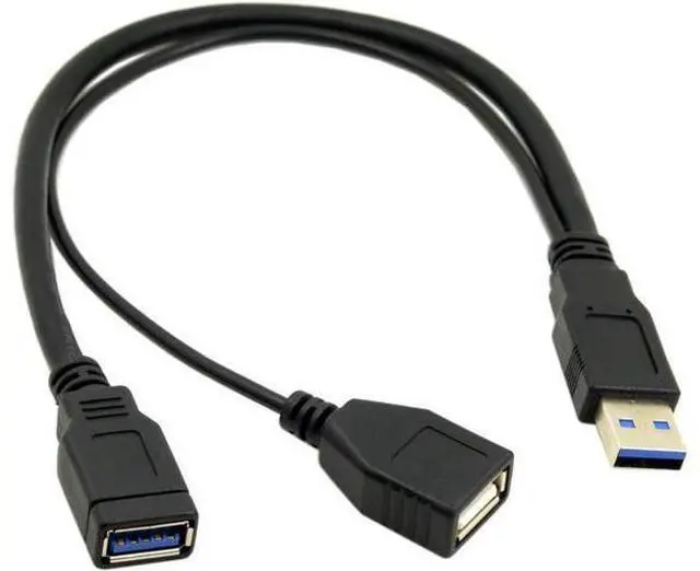 Alt view image 3 of 7 - USB 3.0 Splitter Y Cable USB 1 Male to 2 Female Extra Power Data Extension Cable for 2.5" Mobile Hard Disk