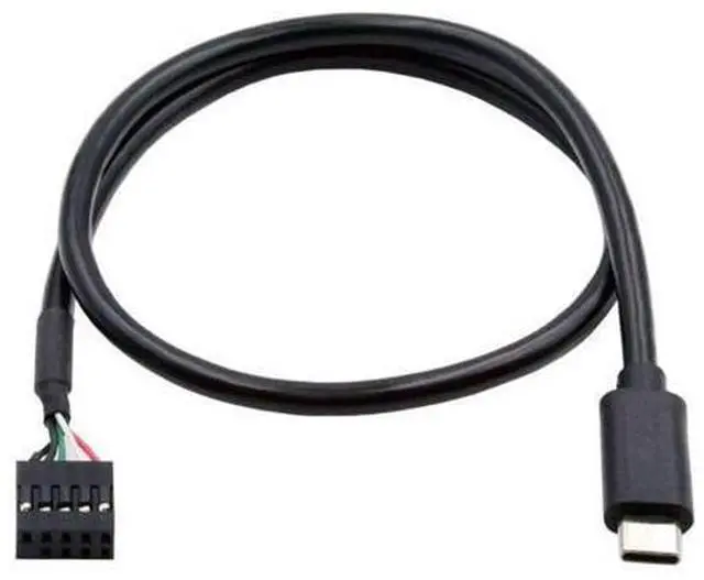 Main image of USB 2.0 Front Panel Header 9/10Pin to USB C Male Mainboard Header Port Data Extension Cable Adapter 0.5M