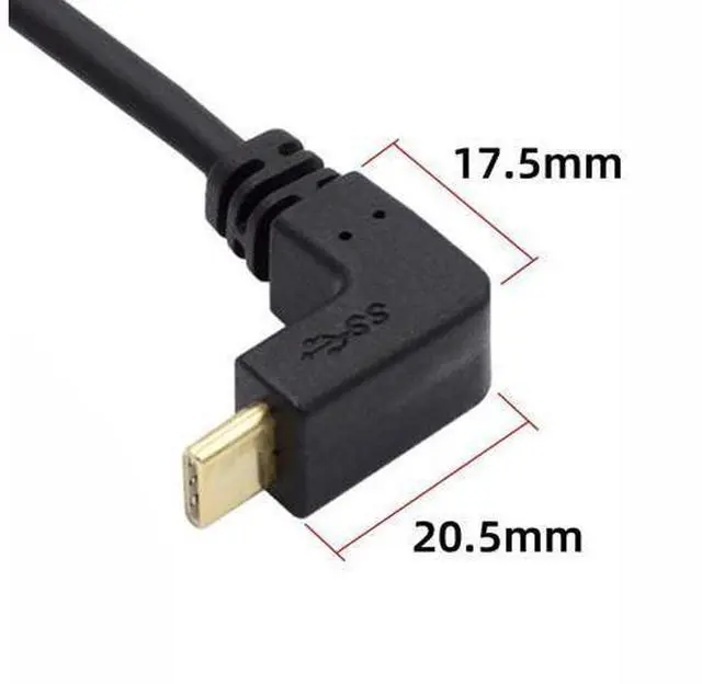 Alt view image 2 of 7 - USB C to USB 3.0 90 Degree Left Angled Data Extension Cable for Tablet Mobile Phone Hard Disk Drive