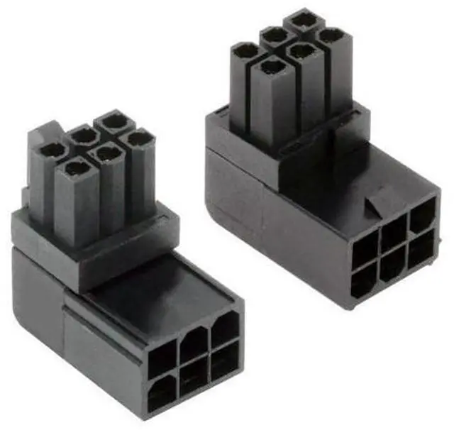 Main image of 2 Pack ATX 6Pin 90 Degree Angled GPU Graphics Card Power Connector Adapter