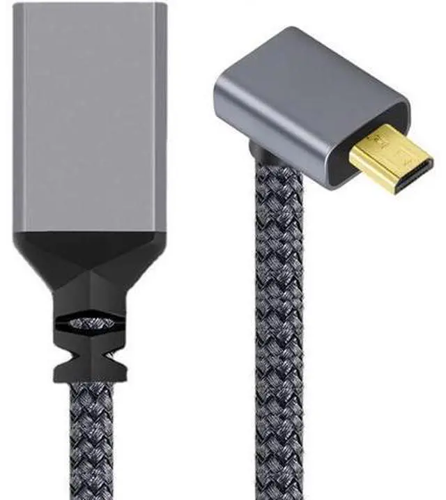 Main image of CY Micro HDMI to HDMI Cable,Micro HDMI 1.4 Male to HDMI Female 4K Extension Cable 90 Degree UP Angled