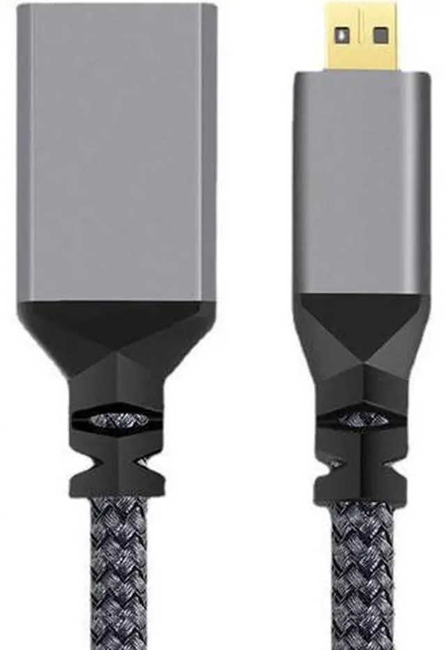 Alt view image 7 of 7 - CY Micro HDMI to HDMI Cable,Micro HDMI 1.4 Male to HDMI Female 4K Extension Cable for DV MP4 Camera DC Laptop