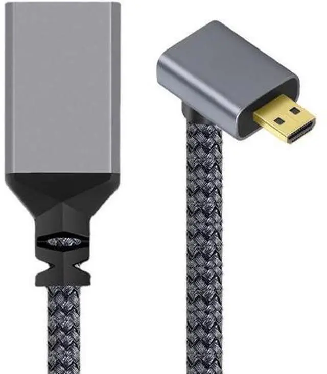 Main image of CY Micro HDMI to HDMI Cable,Micro HDMI 1.4 Male to HDMI Female 4K Extension Cable 90 Degree Down Angled