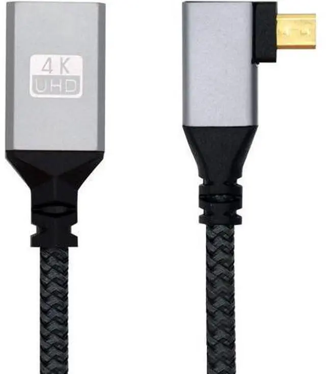 Main image of CY Micro HDMI to HDMI Cable,Micro HDMI 1.4 Male to HDMI Female 4K Extension Cable 90 Degree Left Angled