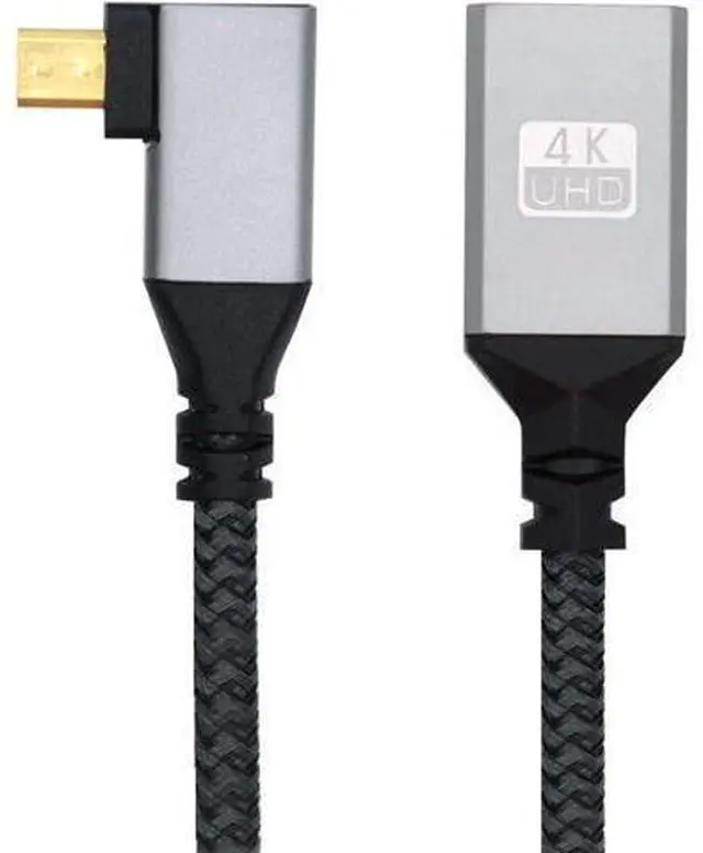 Main image of CY Micro HDMI to HDMI Cable,Micro HDMI 1.4 Male to HDMI Female 4K Extension Cable 90 Degree Right Angled