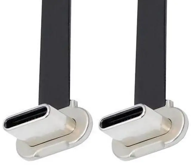 Main image of USB C Short Flat Cable,USB 2.0 Type C Dual 90 Degree Angled PD 65W Fast Charge Data Extension Cable 5.91 Inch/15CM