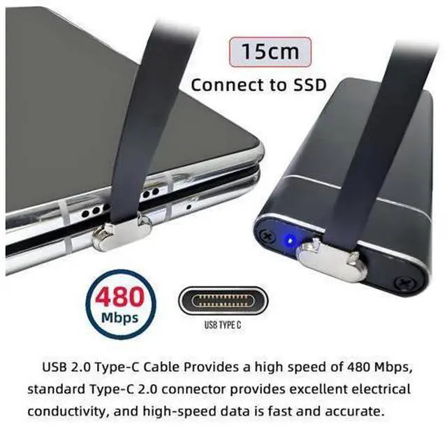 Alt view image 3 of 7 - USB C Short Flat Cable,USB 2.0 Type C Dual 90 Degree Angled PD 65W Fast Charge Data Extension Cable 5.91 Inch/15CM