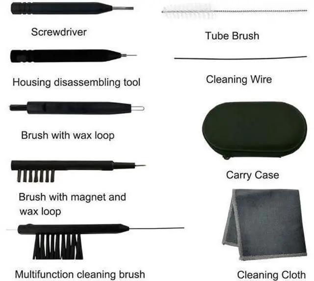 Alt view image 2 of 7 - Hearing Aid Cleaning and Care Kits Portable Cleaning Tools with Case Suitable for Earbud, Headphones, Airpods, Hearing Amplifier (9)