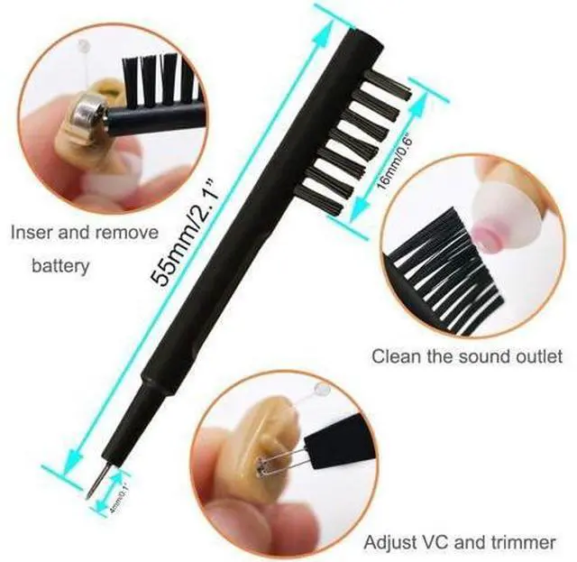 Alt view image 4 of 7 - Hearing Aid Cleaning and Care Kits Portable Cleaning Tools with Case Suitable for Earbud, Headphones, Airpods, Hearing Amplifier (9)