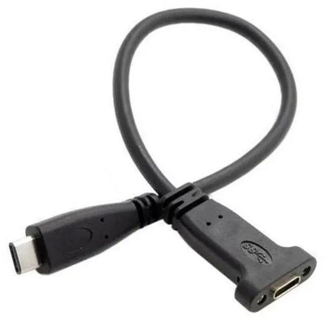 Main image of CY USB C to C Cable USB 3.1 Type C Male to Female Data Extension Cable with Panel Mount Screw Hole