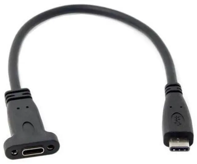 Alt view image 6 of 7 - CY USB C to C Cable USB 3.1 Type C Male to Female Data Extension Cable with Panel Mount Screw Hole