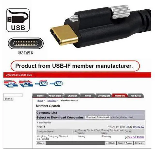 Alt view image 6 of 7 - USB C to C Cable,USB C Male to Male Fast Charging Data Transfer Extension Cable with Screws