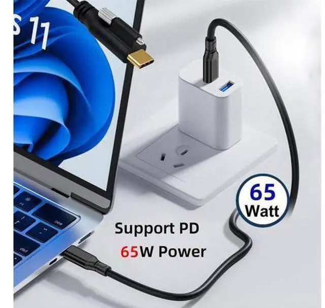 Alt view image 3 of 7 - USB C to C Cable,USB C Male to Male Fast Charging Data Transfer Extension Cable with Screws