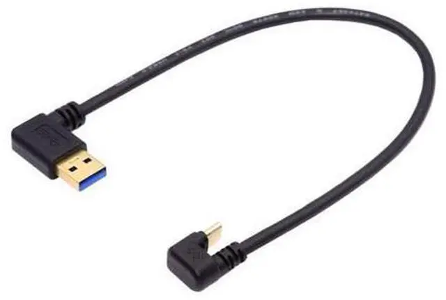 Alt view image 7 of 7 - USB 3.0 to USB C Cable USB 3.0 90 Degree Left Angled to USB C 180 Degree U Shape Angled Charging Data Transfer Extension Cable 0.3M