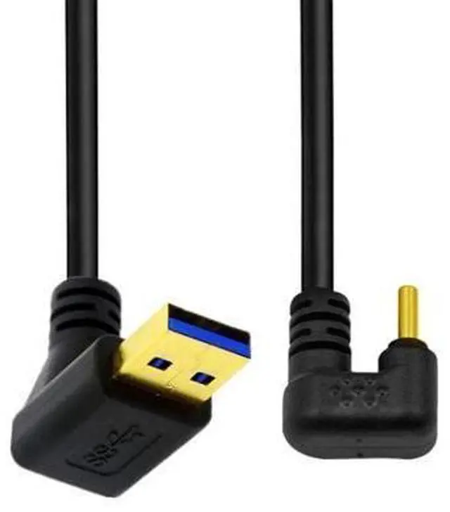 Alt view image 7 of 7 - USB 3.0 to USB C Cable USB 3.0 90 Degree UP Angled to USB C 180 Degree U Shape Angled Charging Data Transfer Extension Cable 0.3M