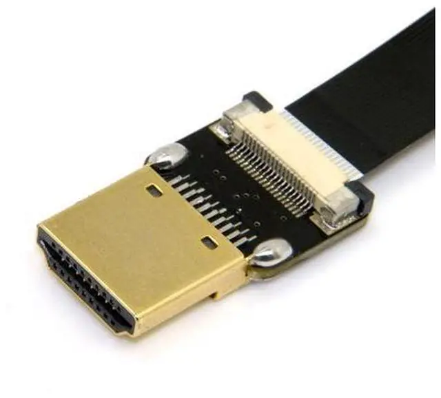 Alt view image 6 of 7 - FPV Mini HDMI Male to HDMI Male FPC Flat Cable 50cm 90 Degree Down Angled for FPV HDTV Multicopter Aerial Photography