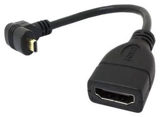 Main image of Micro HDMI Male to HDMI Female 4K60hz HDTV 90 Degree UP Angled Cable Adapter for Displays Monitor Camera 10cm