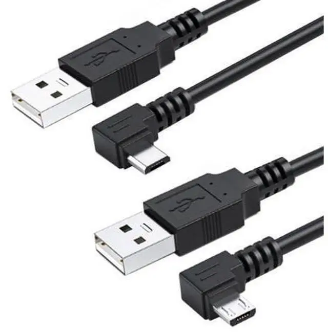 Main image of 2 Pack USB to Micro USB Cable,USB 2.0 Male to Micro USB 5Pin Male 90 Degree Angled Charge Data Transfer Extension Cable 1.0M