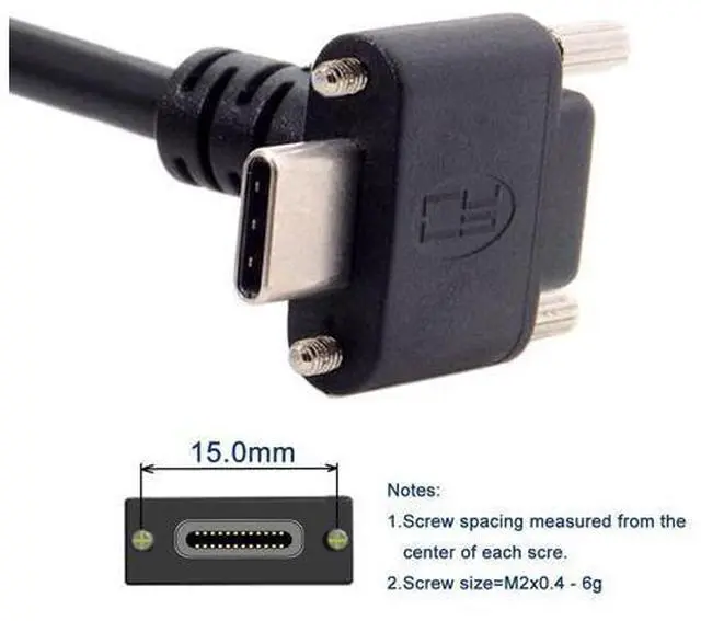 Alt view image 7 of 7 - USB C Cable,USB 3.0 to USB C 90 Degree Angled Data Cable with Panel Mount Screw for Industrial Camera 3.94FT/1.2M