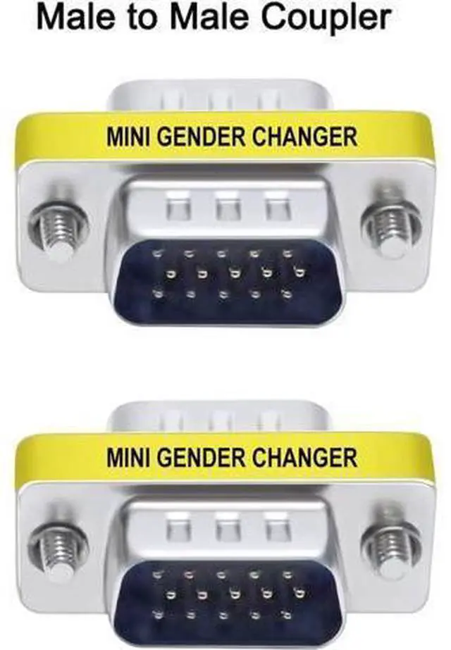 Alt view image 3 of 7 - DTECH 3-Pack VGA Connector Female to Female Gender Changer Male to Female Adapter, Male to Male Coupler