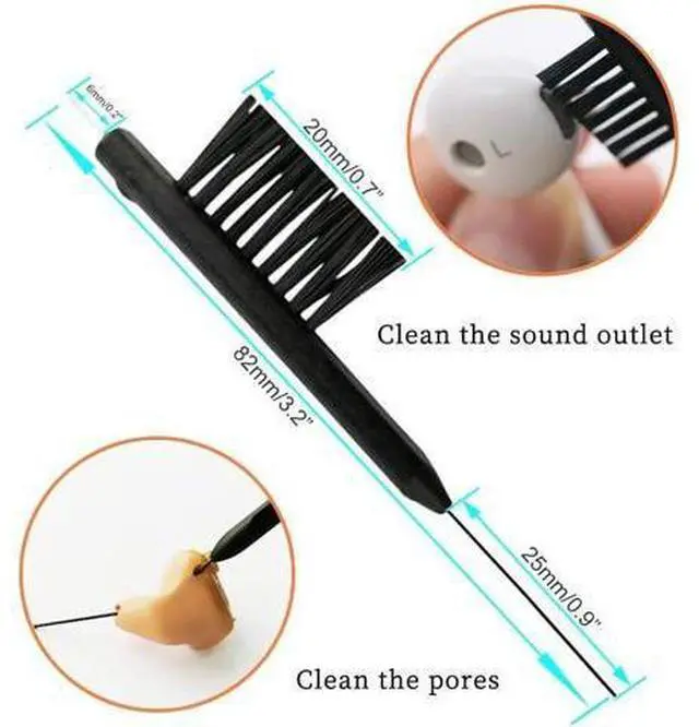 Alt view image 5 of 7 - Hearing Aid Cleaning and Care Kits Portable Cleaning Tools with Case Suitable for Earbud, Headphones, Airpods, Hearing Amplifier (9)
