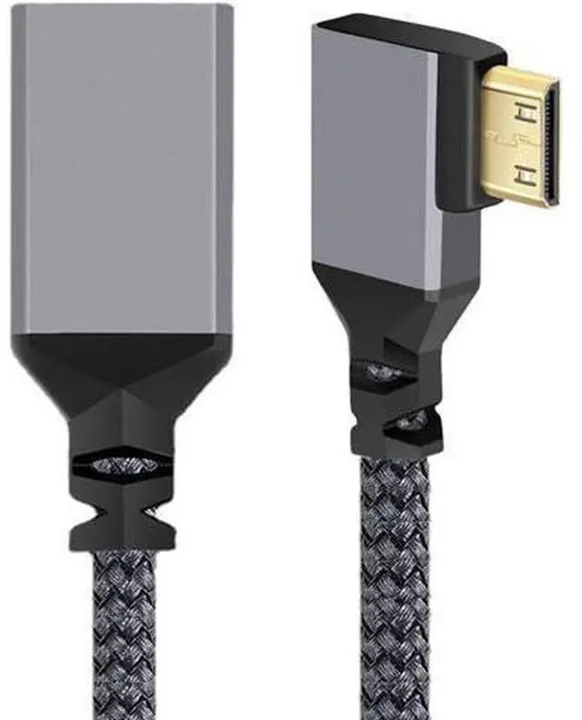 Main image of CY Mini HDMI to HDMI Cable,Mini HDMI 1.4 Male to HDMI Female 4K Extension Cable 90 Degree Left Angled