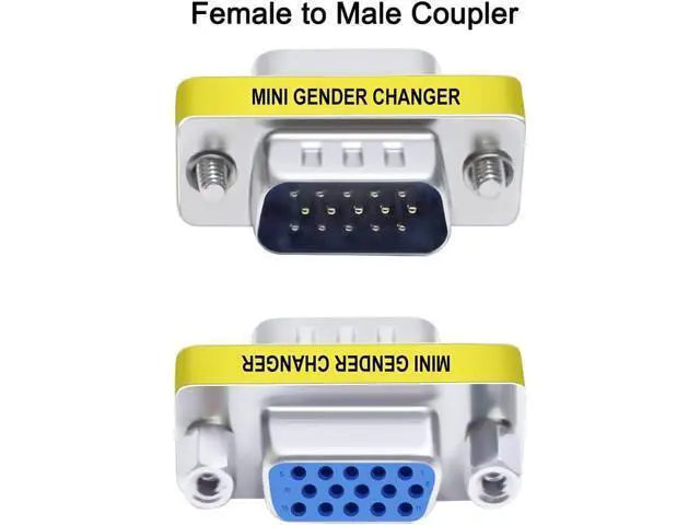 Alt view image 4 of 7 - DTECH 3-Pack VGA Connector Female to Female Gender Changer Male to Female Adapter, Male to Male Coupler
