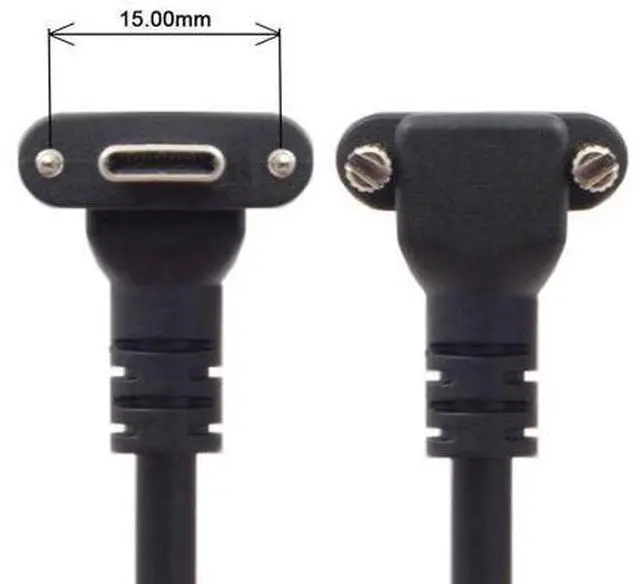 Alt view image 5 of 7 - USB C Cable,USB 3.0 to USB C 90 Degree Angled Data Cable with Panel Mount Screw for Industrial Camera 3.94FT/1.2M