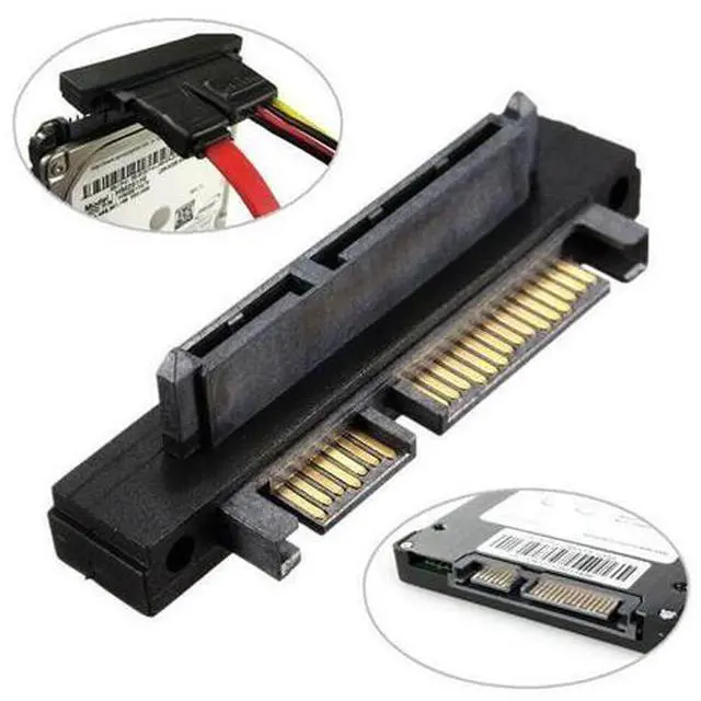 Alt view image 4 of 7 - 90 Degree Up Angled SATA 22Pin 7+15 Male to SATA 22Pin Female Extension Convertor Adapter