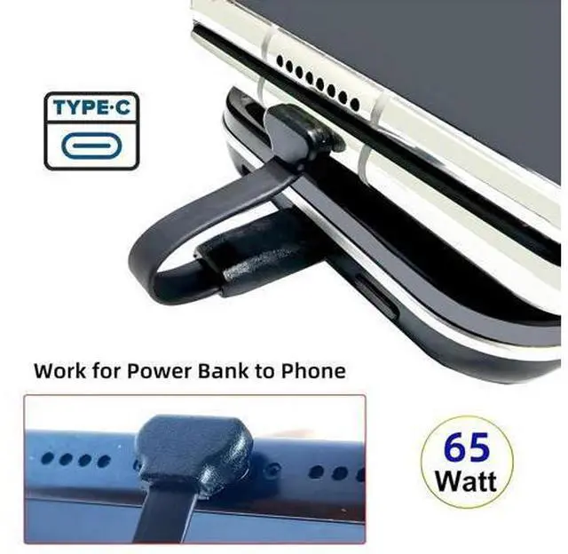 Alt view image 3 of 7 - Cable Ultra Slim Flat USB-C Type C to USB-C Power USB2.0 Data Cable 90 Degree Up Down Angled 65W Fast Charge for Laptop Tablet Phone