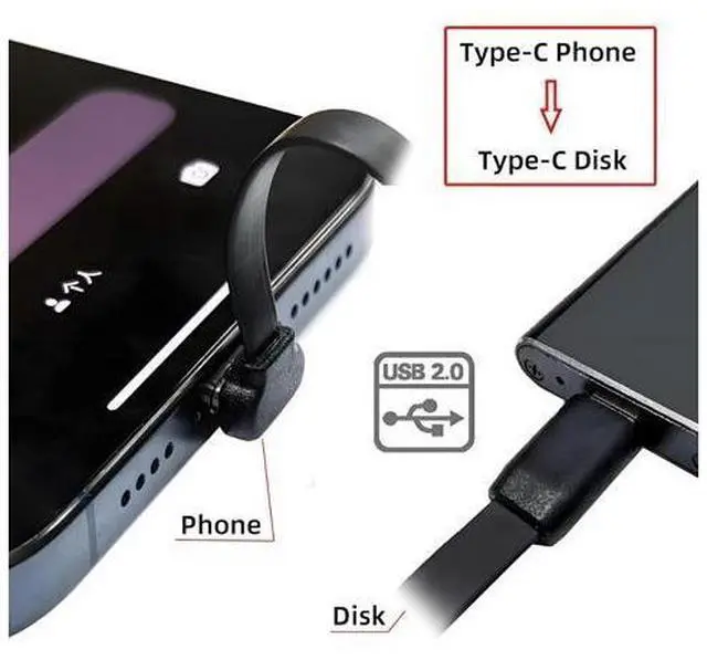 Alt view image 4 of 7 - Cable Ultra Slim Flat USB-C Type C to USB-C Power USB2.0 Data Cable 90 Degree Up Down Angled 65W Fast Charge for Laptop Tablet Phone