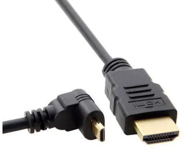 Alt view image 6 of 6 - CY HDMI Male to Micro HDMI Male Down Angled 90 Degree HDTV Cable for Cell Phone & Tablet & Camera 50cm