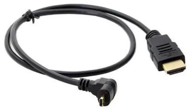 Alt view image 5 of 6 - CY HDMI Male to Micro HDMI Male Down Angled 90 Degree HDTV Cable for Cell Phone & Tablet & Camera 50cm