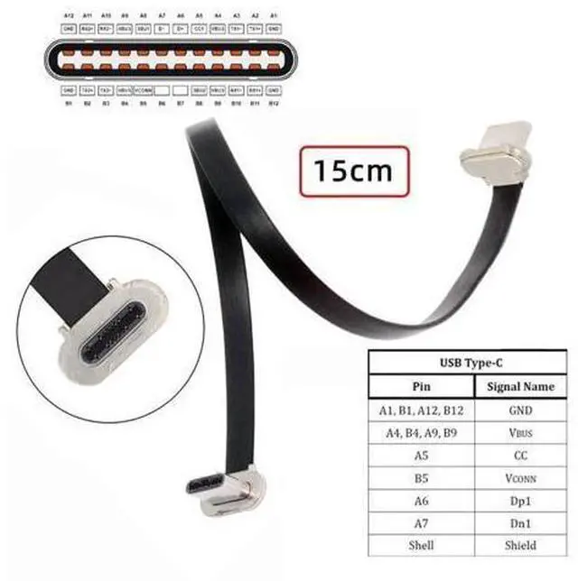 Alt view image 5 of 7 - USB C Short Flat Cable,USB 2.0 Type C Dual 90 Degree Angled PD 65W Fast Charge Data Extension Cable 5.91 Inch/15CM