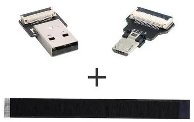 Alt view image 5 of 7 - Micro USB Flat Cable USB 2.0 Male to Micro USB Male Ribbon Flex Extension Cable Adapter 0.5M