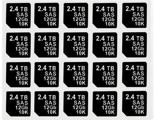Main image of 20PCS Capacity Sticker Label for Hard Drive Tray Caddy DXD9H 0DXD9H X7K8W 0X7K8W, Compatible for D-ELL PowerEdge 16th-14th Gen r740 r640 r440 r340 r750 r650 r550 r760 r660 r6625, 2.4TB, SAS, 12GB, 10K