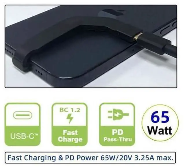 Alt view image 2 of 7 - 2.76 Inch USB C Short Flat Cable,USB 2.0 Type C Male to Female 90 Degree Angled PD 65W Fast Charge Data Extension Cable