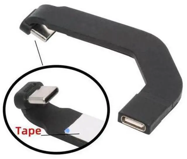 Alt view image 5 of 7 - 2.76 Inch USB C Short Flat Cable,USB 2.0 Type C Male to Female 90 Degree Angled PD 65W Fast Charge Data Extension Cable