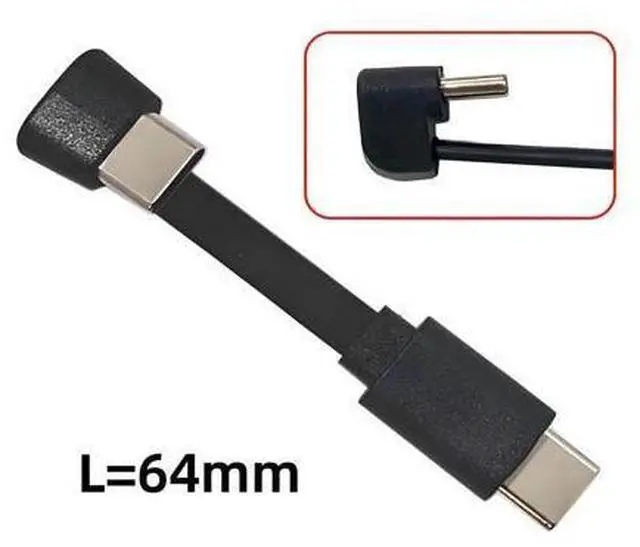 Alt view image 7 of 7 - 2.5 Inch USB C Short Flat Cable,USB 2.0 Type C Male to Female 180 Degree Angled PD 65W Fast Charge Data Extension Cable 64MM