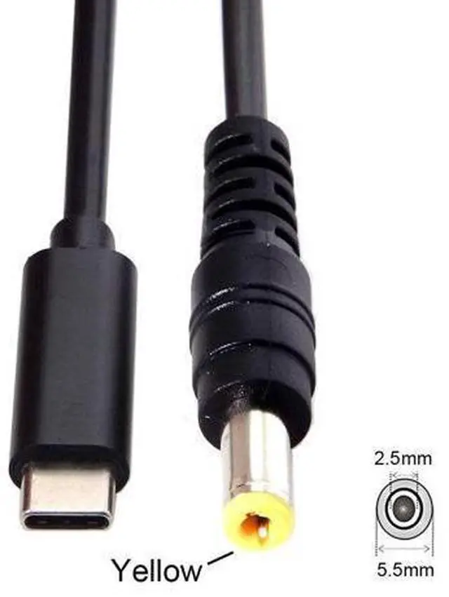 Alt view image 4 of 7 - DC 5.5x2.5mm to Type C USB-C Input Cable for Laptop Notebook (5.5x2.5mm to USB-c)