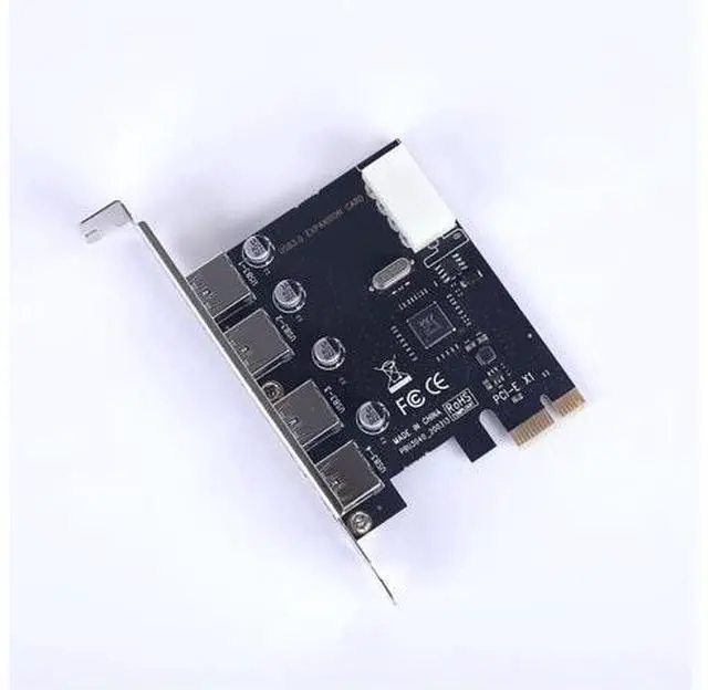 Alt view image 2 of 5 - PCIe 3.0 X1 to USB 3.0 Expansion Card 4-Port USB High-Speed Internal Adapter for Desktop PCs, PCI Express to USB 3.0 Hub
