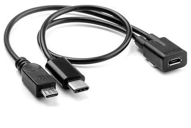Alt view image 6 of 7 - Micro USB Y Splitter Cable,Micro USB 1 to 2 USB C/Micro USB Charging Extension Cable Supports Charging Two Devices at The Same Time