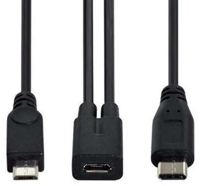 Alt view image 4 of 7 - Micro USB Y Splitter Cable,Micro USB 1 to 2 USB C/Micro USB Charging Extension Cable Supports Charging Two Devices at The Same Time