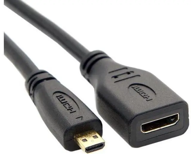 Alt view image 3 of 5 - Micro HDMI Male to Mini HDMI Female 1.4 HDTV Extension Cable for Laptop PC HDTV