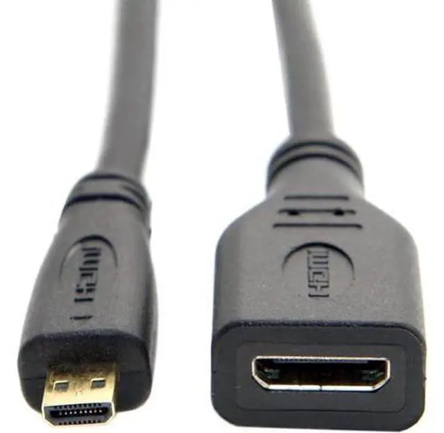 Alt view image 5 of 5 - Micro HDMI 1.4 Male Type D to Mini HDMI 1.4 Female Type C Extension Cable for Laptop PC HDTV 10cm